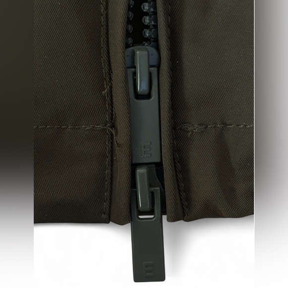 Essentials Fear Of God Brown Hooded Bomber Jacket Medium Spell Out Logo Zip - Picture 6 of 11